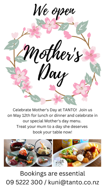 We open Mother’s day Lunch and dinner – 12th May