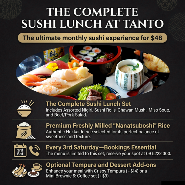 ✨ SAVE THE DATE: Sushi Lunch at Tanto! Saturday March 21st✨
